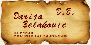 Darija Belaković vizit kartica